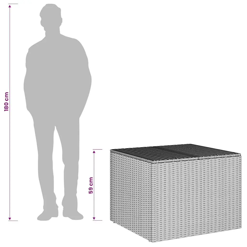 Garden Storage Box Outdoor Use 291L Brown Poly Rattan