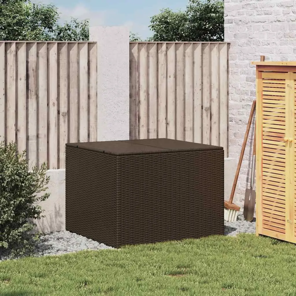 Garden Storage Box Outdoor Use 291L Brown Poly Rattan