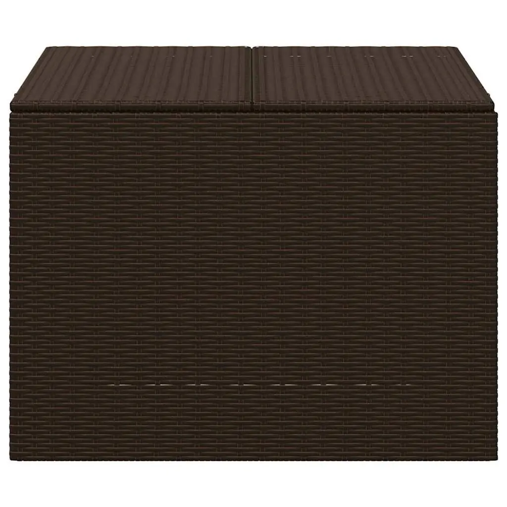 Garden Storage Box Outdoor Use 291L Brown Poly Rattan