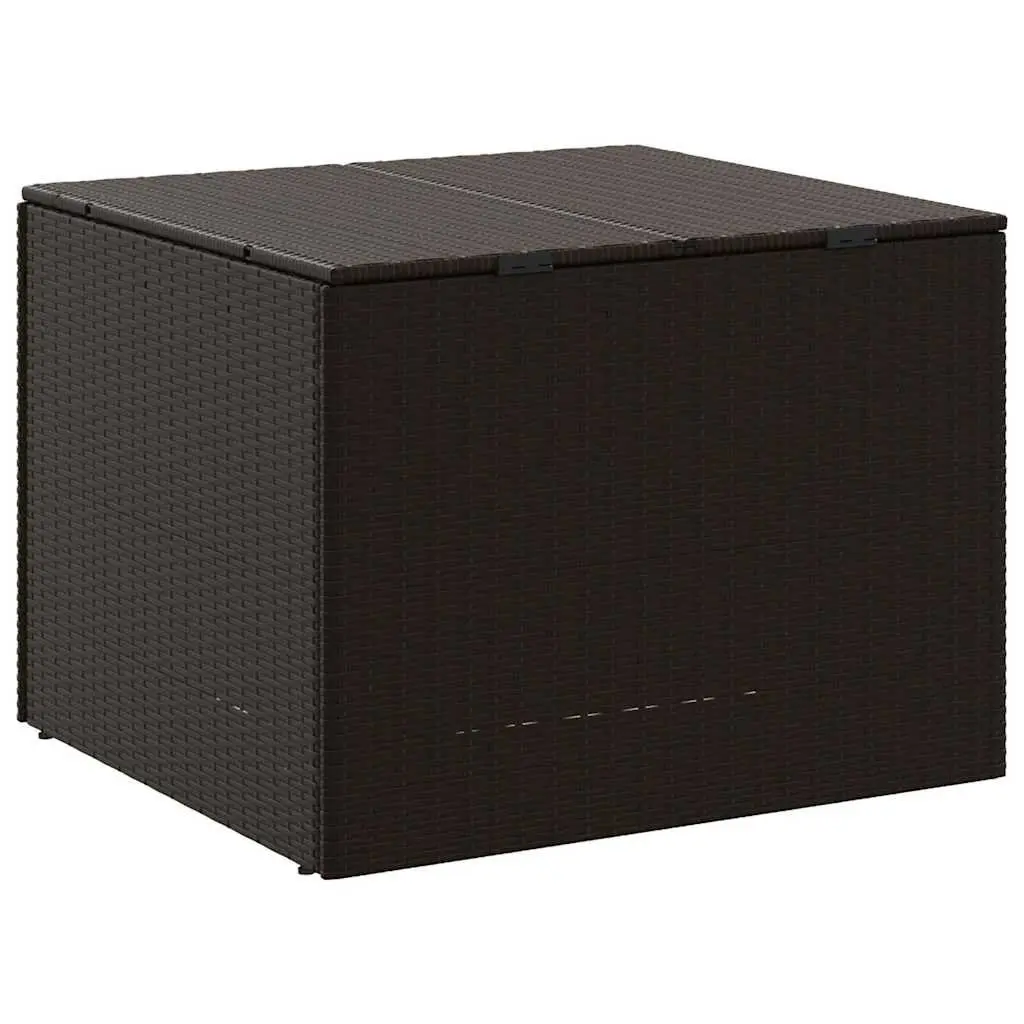 Garden Storage Box Outdoor Use 291L Brown Poly Rattan