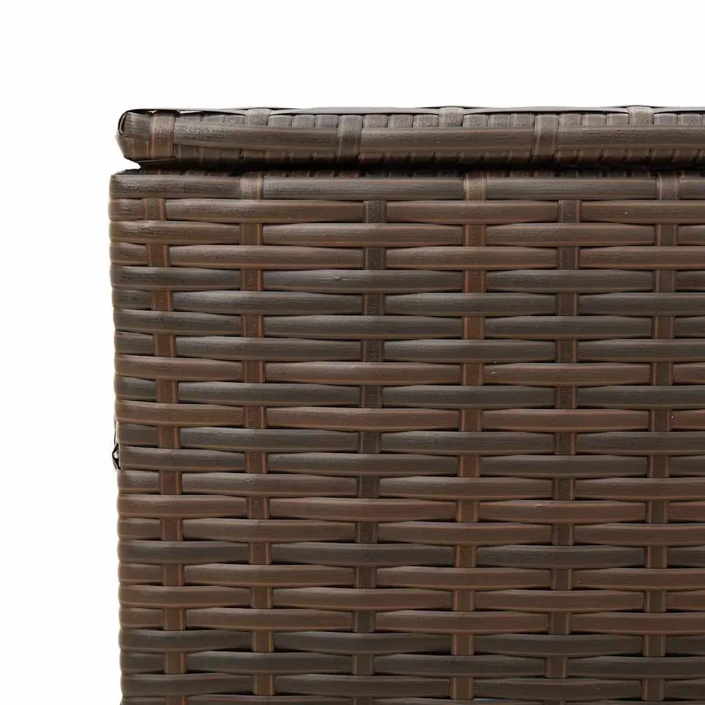 Garden Storage Box Outdoor Use 291L Brown Poly Rattan