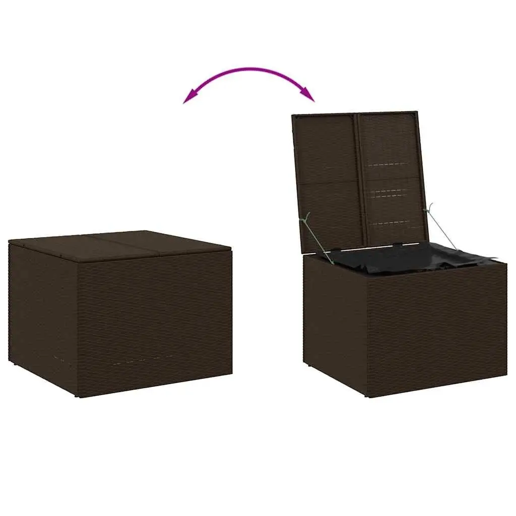 Garden Storage Box Outdoor Use 291L Brown Poly Rattan