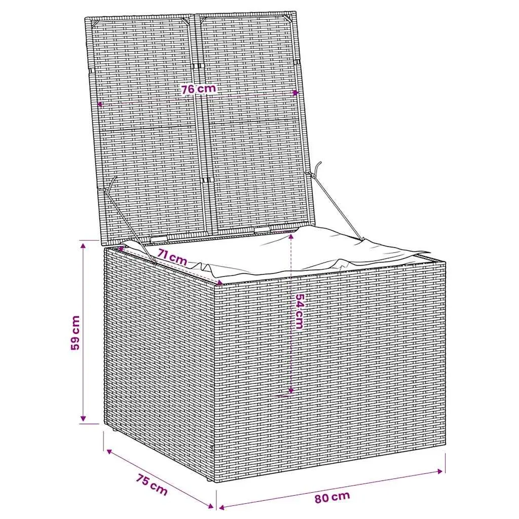 Garden Storage Box Outdoor Use 291L Brown Poly Rattan