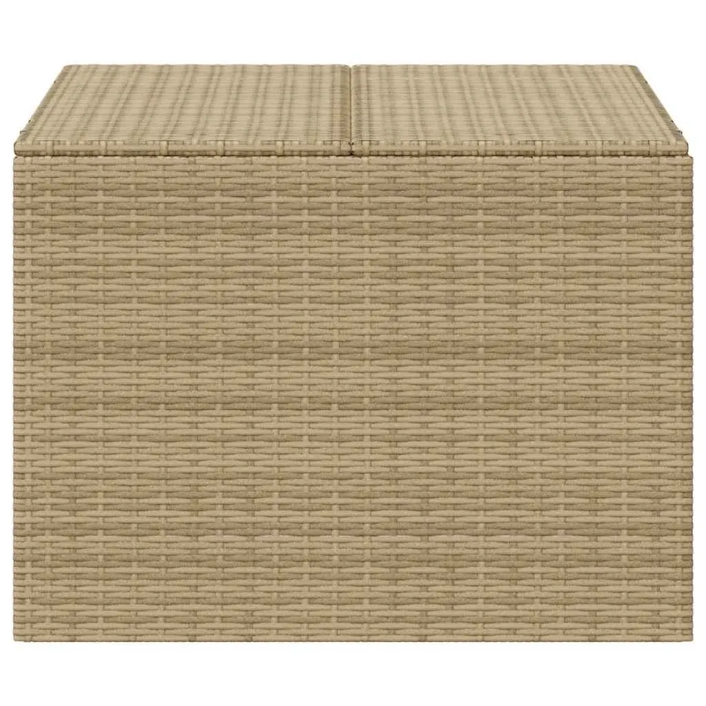 Garden Storage Box Outdoor Cushion Organizer Beige PE Rattan
