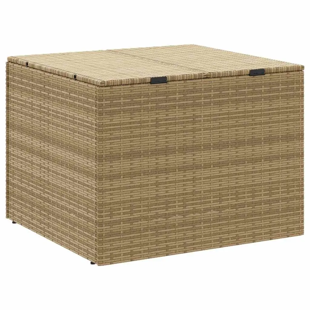 Garden Storage Box Outdoor Cushion Organizer Beige PE Rattan