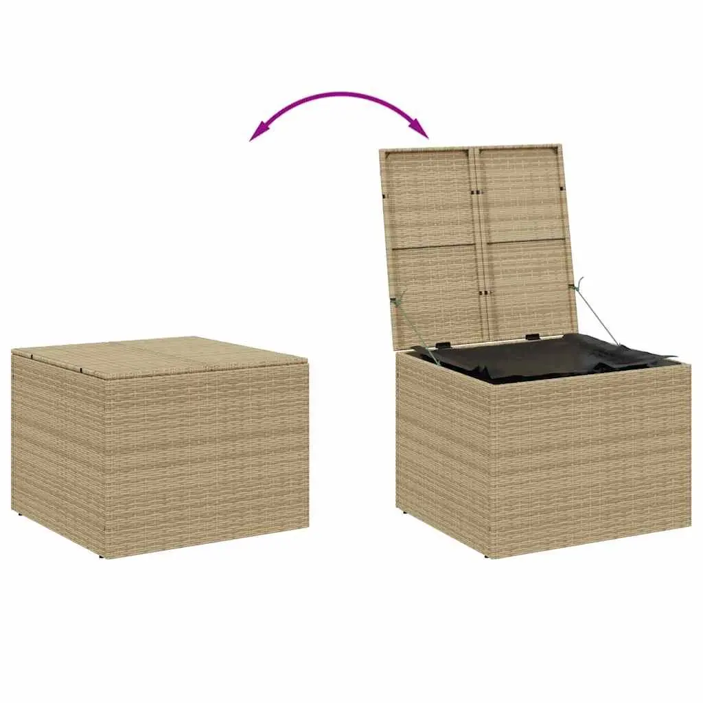 Garden Storage Box Outdoor Cushion Organizer Beige PE Rattan