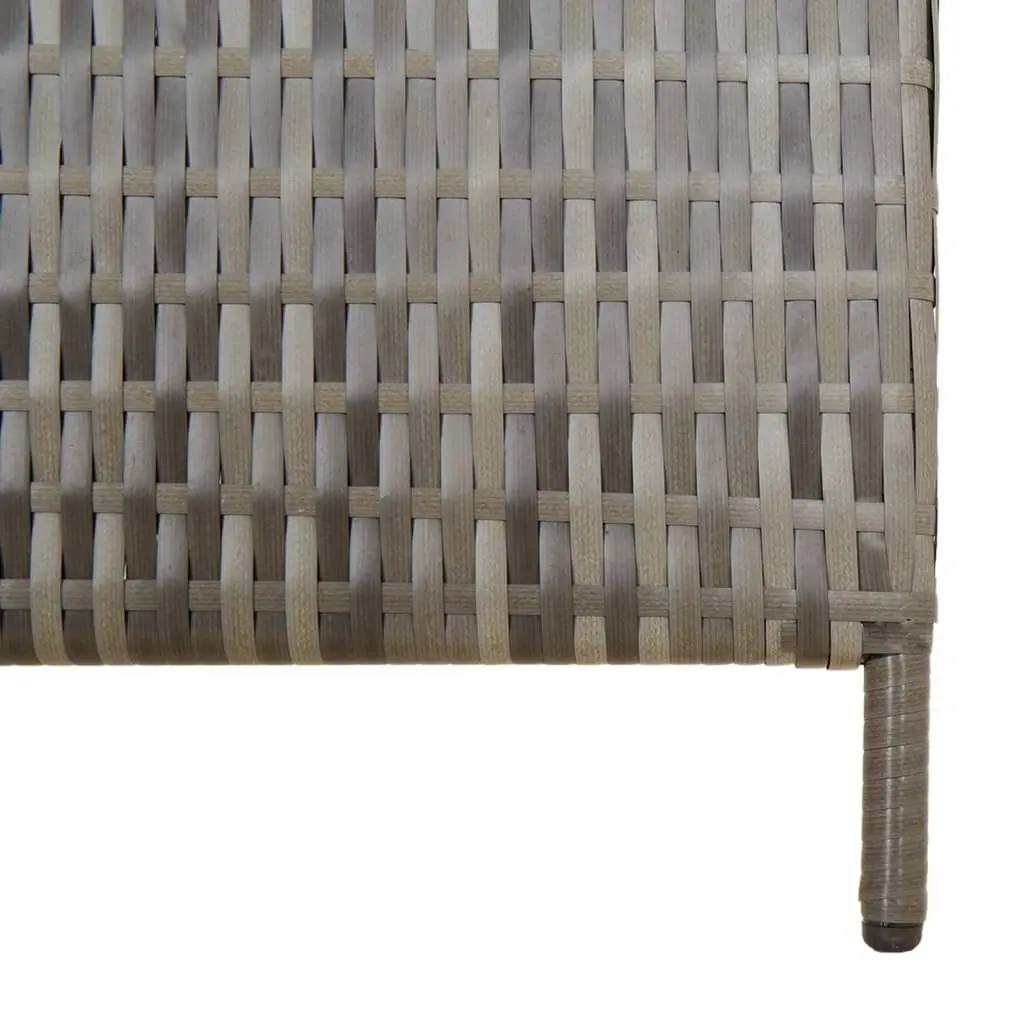 Room Divider Privacy Screen 3 Panels Grey Poly Rattan Folding Partition Indoor