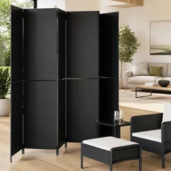 Value-Oriented Room Divider - 6-Panel Black Privacy Screen