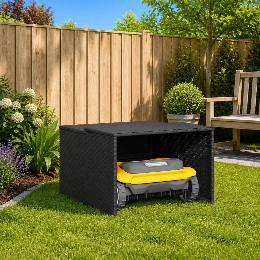 Black Robot Mower Garage for Outdoors