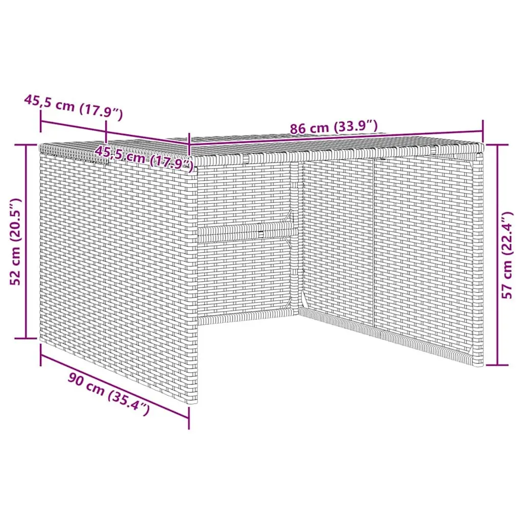 Robot Mower Garage Weather Protection Shelter Grey 86 x 90 x 52/57 cm