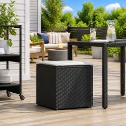 Reliable Black Poly Rattan Cushion Storage Box