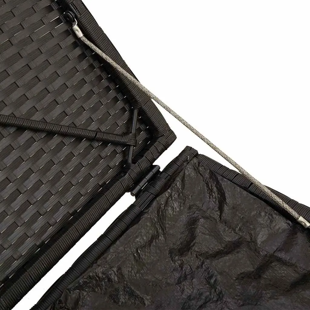 Cushion Storage Box Outdoor Poly Rattan Rectangular 50cm Black