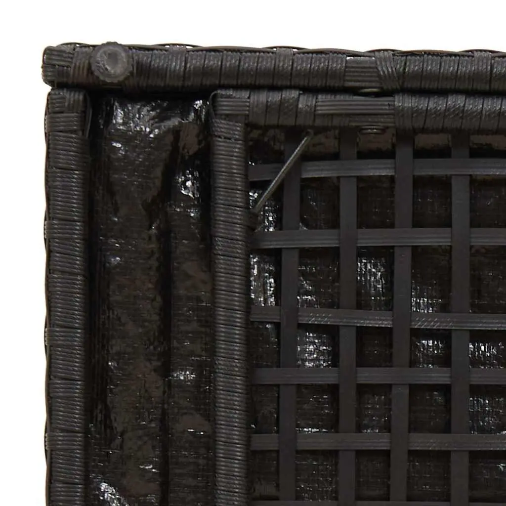 Cushion Storage Box Outdoor Poly Rattan Rectangular 50cm Black