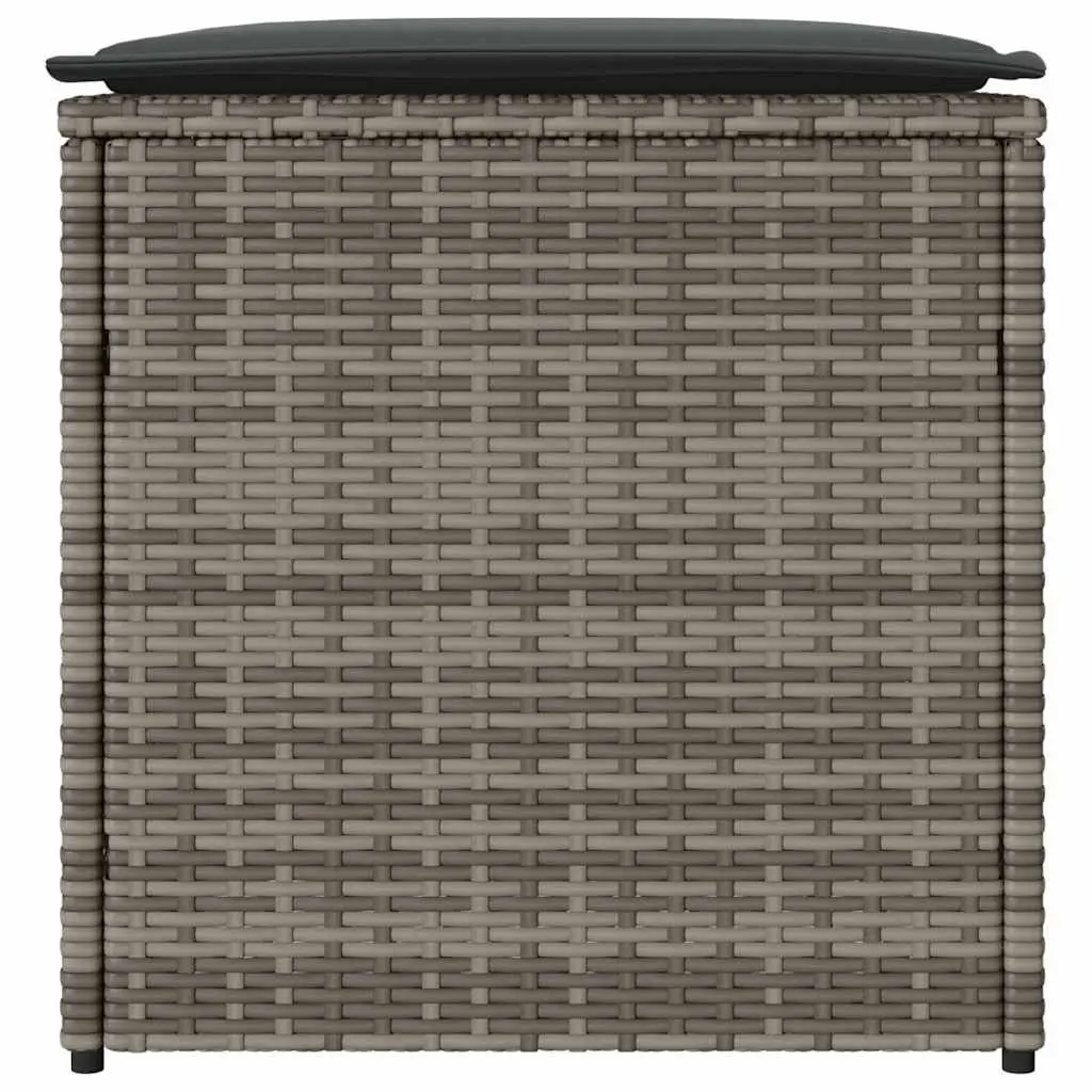 Cushion Storage Box Outdoor Grey Poly Rattan 50 x 50 x 50 cm