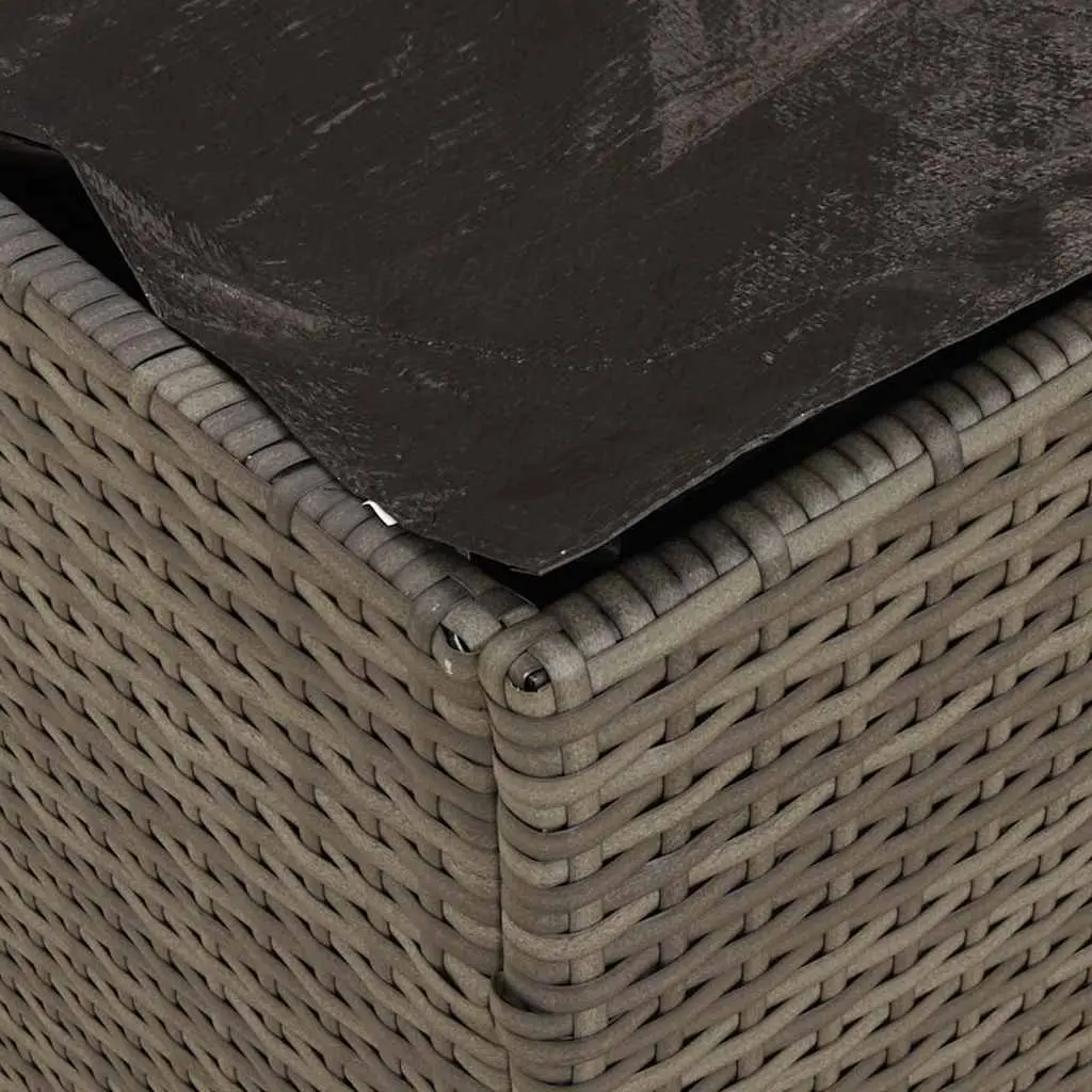 Cushion Storage Box Outdoor Grey Poly Rattan 50 x 50 x 50 cm