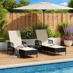 Comfortable 3-Piece Lounger Set for Outdoor Spaces