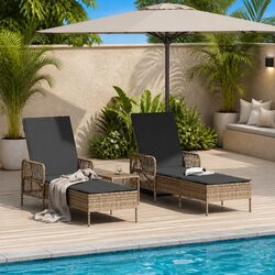 Comfortable and Practical 3-Piece Lounger Set for Outdoors