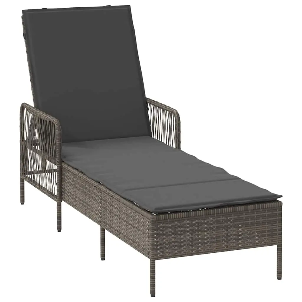 Sun Lounger Set 3 Piece Outdoor Garden Patio Lounge Chair Grey Dark Grey