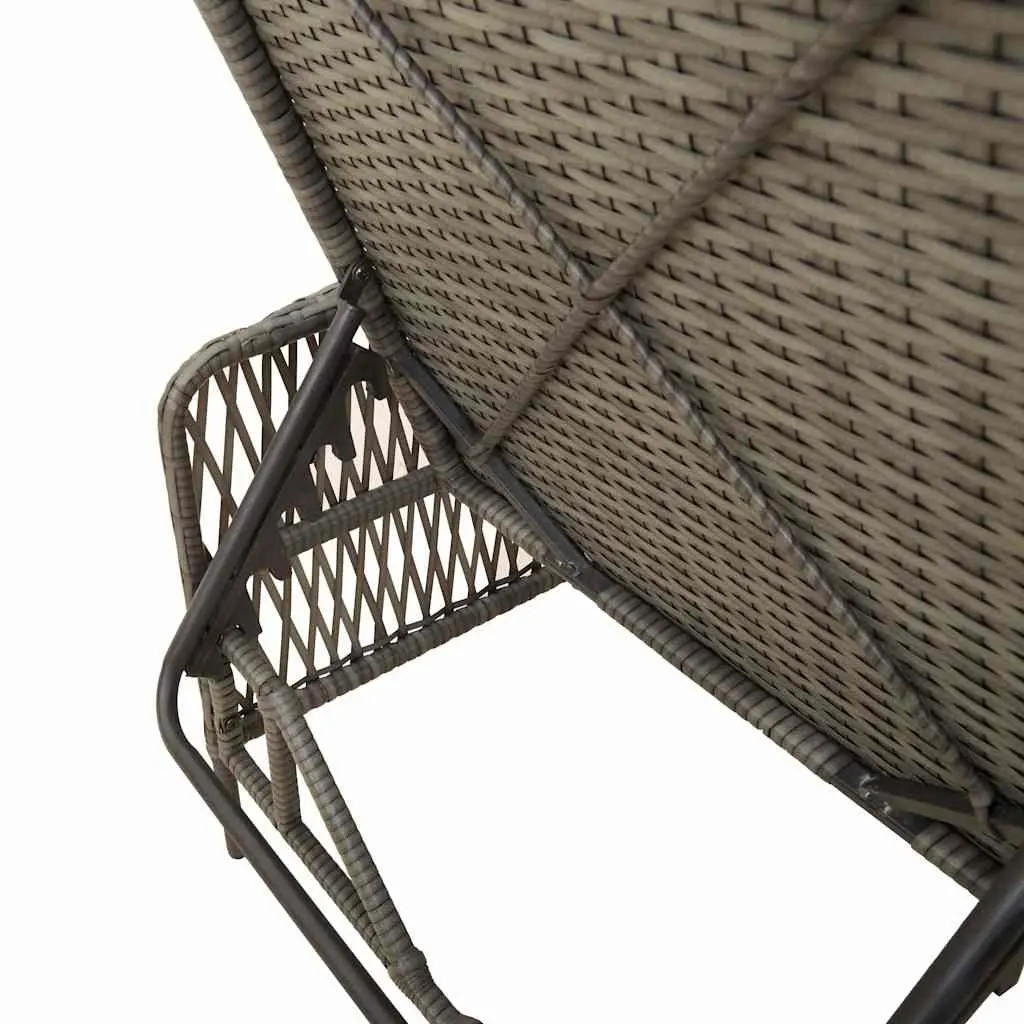 Sun Lounger Set 3 Piece Outdoor Garden Patio Lounge Chair Grey Dark Grey