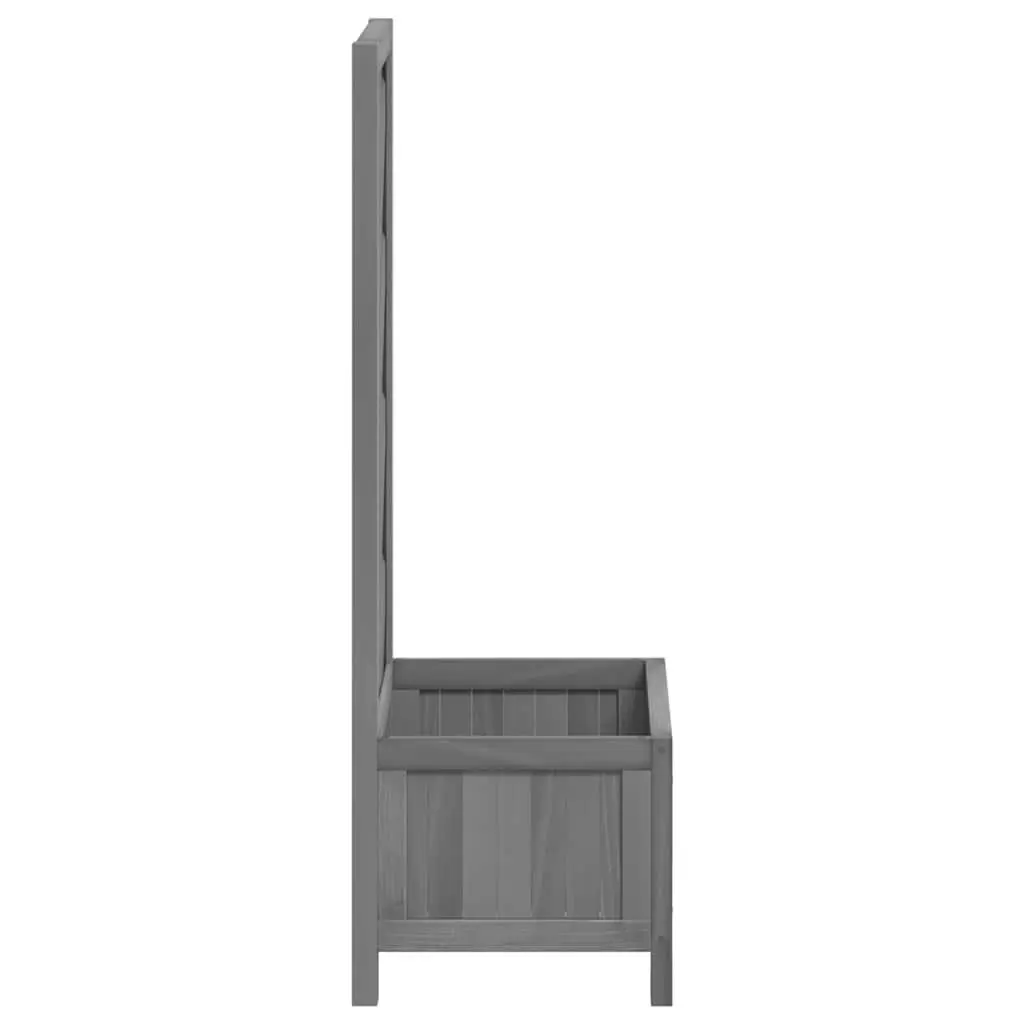 Wooden Planter Grey Trellis for Climbing Plants Outdoor Garden Patio