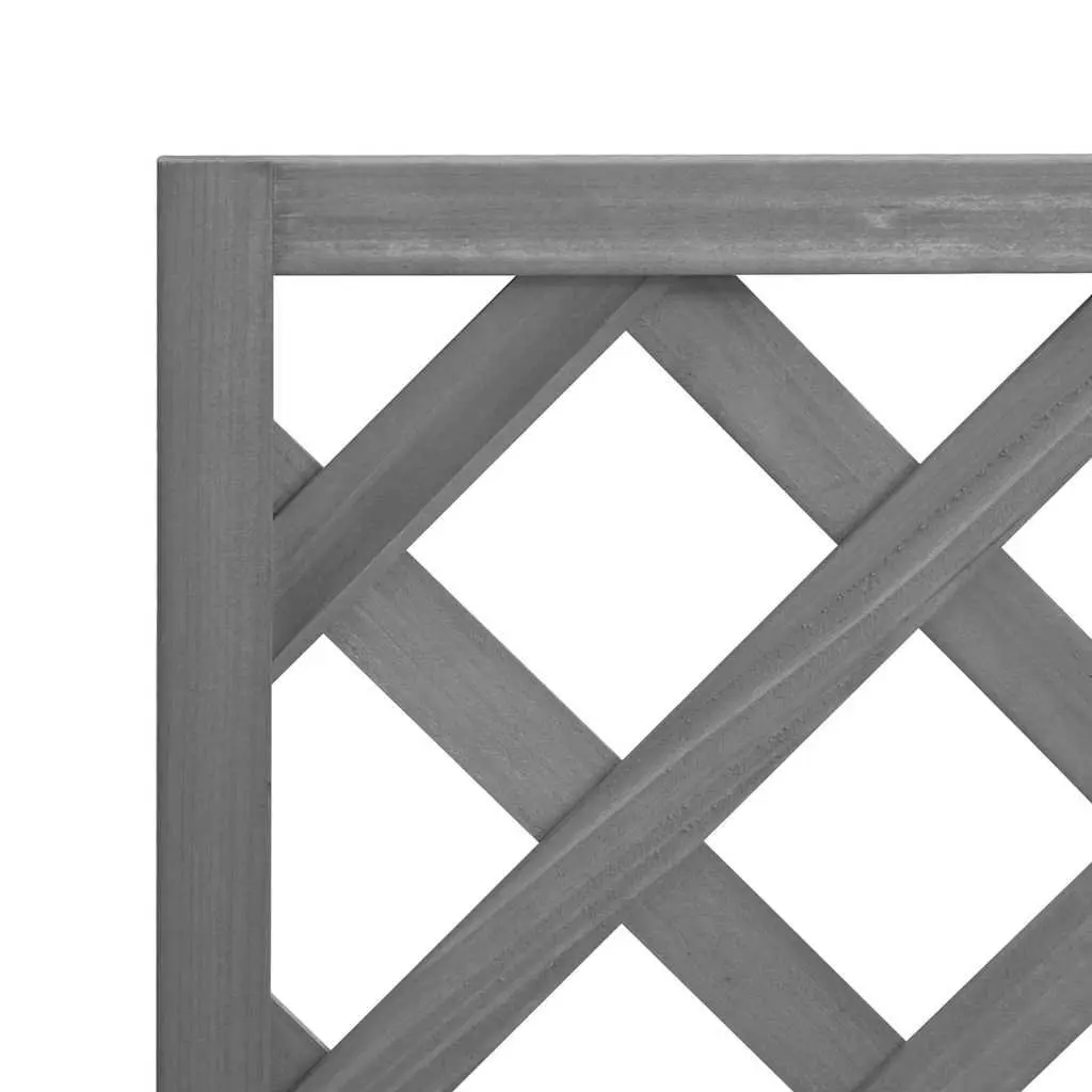 Wooden Planter Grey Trellis for Climbing Plants Outdoor Garden Patio