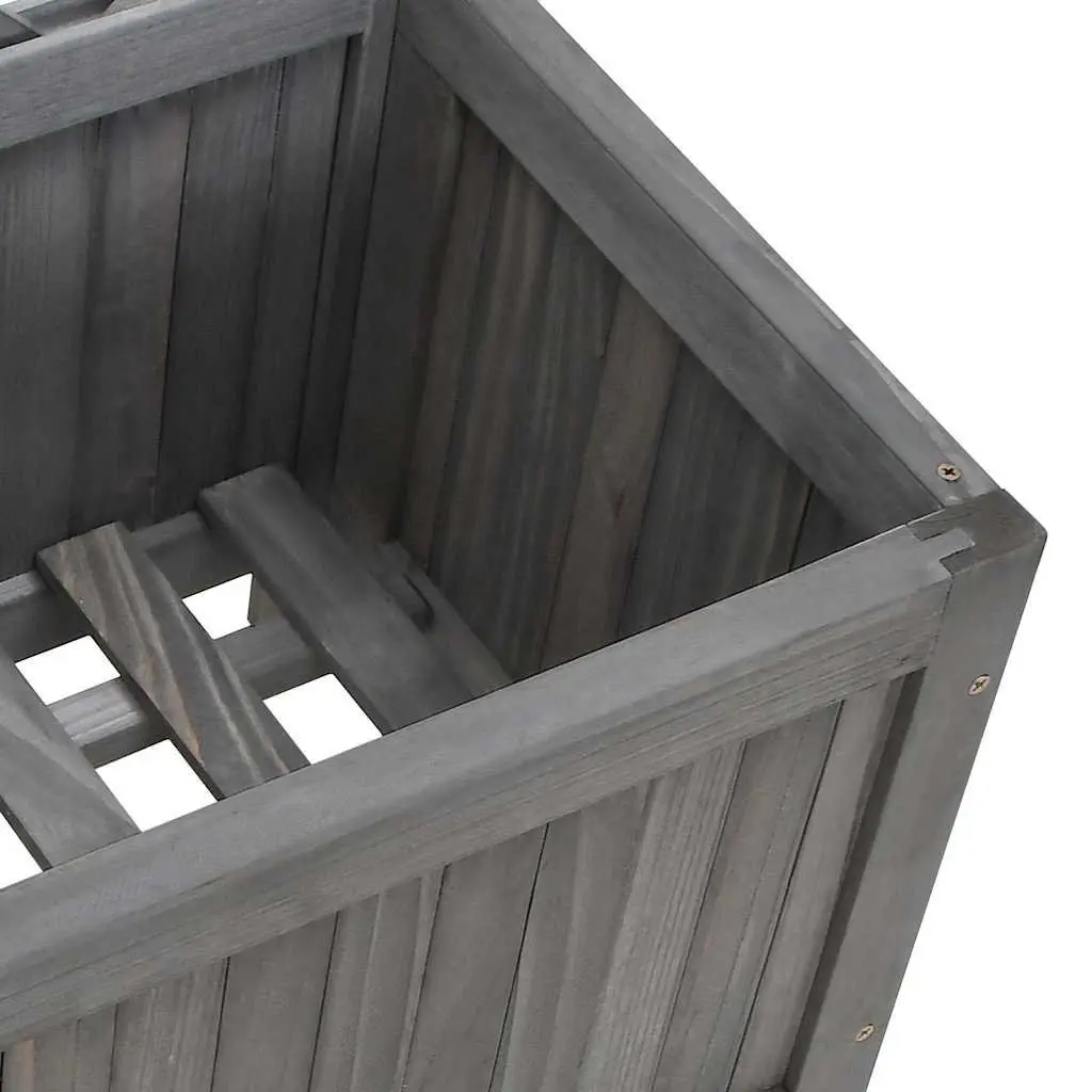 Wooden Planter Grey Trellis for Climbing Plants Outdoor Garden Patio