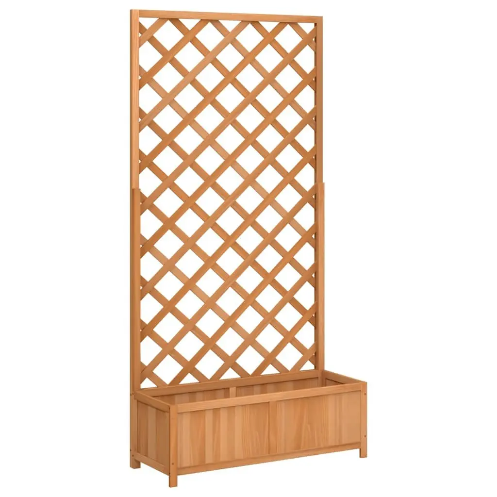 Wooden Planter with Trellis Vertical Gardening 90x35x180cm Brown
