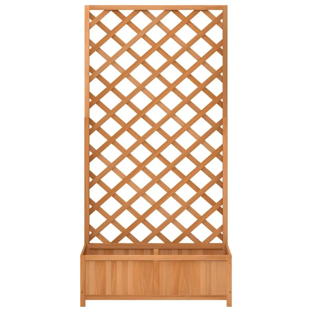 Wooden Planter with Trellis Vertical Gardening 90x35x180cm Brown