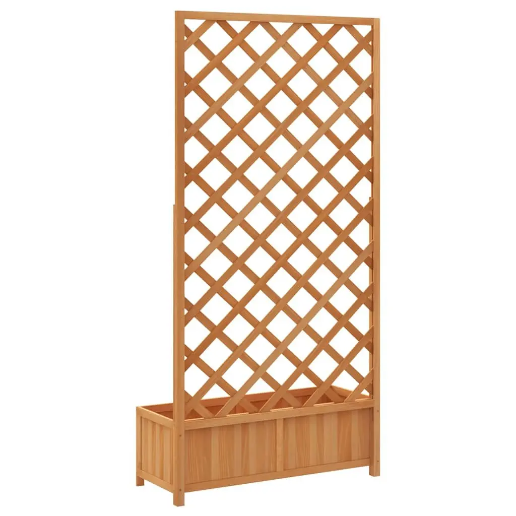 Wooden Planter with Trellis Vertical Gardening 90x35x180cm Brown