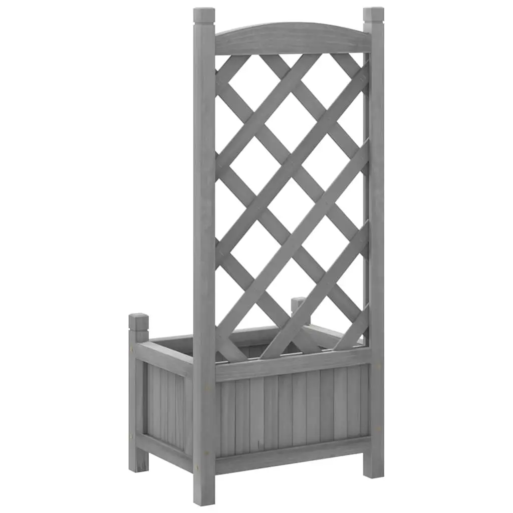 Wooden Planter Trellis Climbing Plant Support Grey Solid Fir Garden