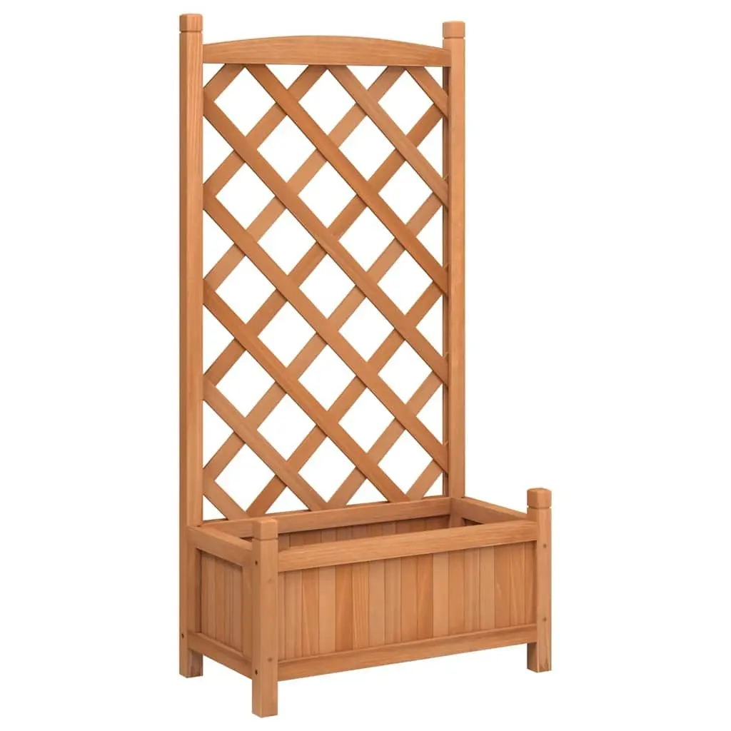 Wooden Planter Trellis for Climbing Plants Brown Fir Garden Patio Outdoor