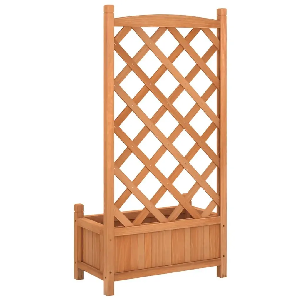 Wooden Planter Trellis for Climbing Plants Brown Fir Garden Patio Outdoor