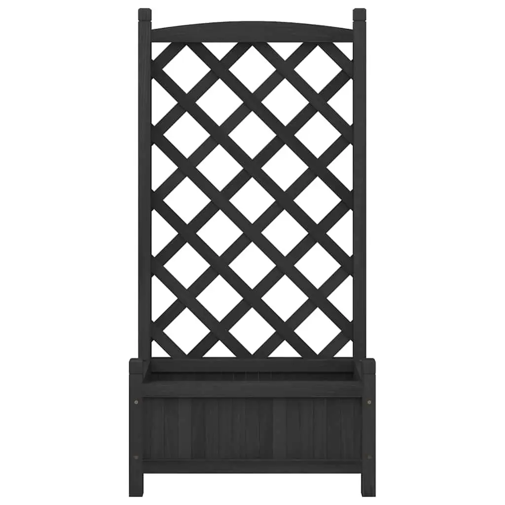 Wooden Planter Trellis Climbing Plants Black Fir Garden Patio Outdoor