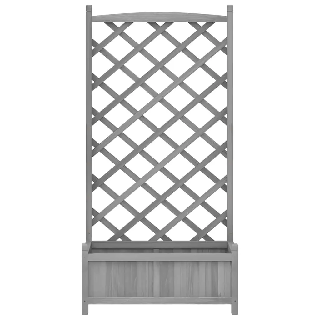 Wooden Planter Trellis Grey Solid Fir Garden Climbing Plants