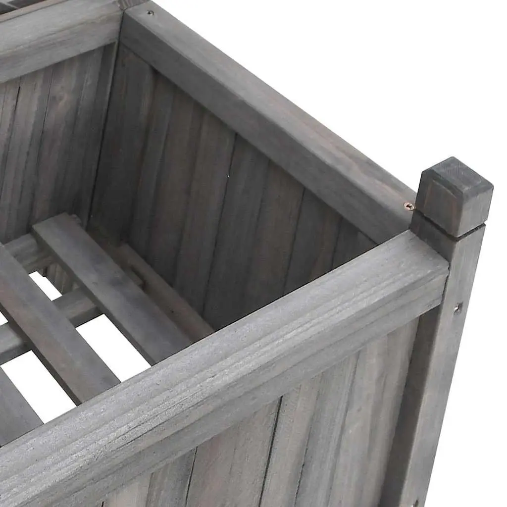Wooden Planter Trellis Grey Solid Fir Garden Climbing Plants