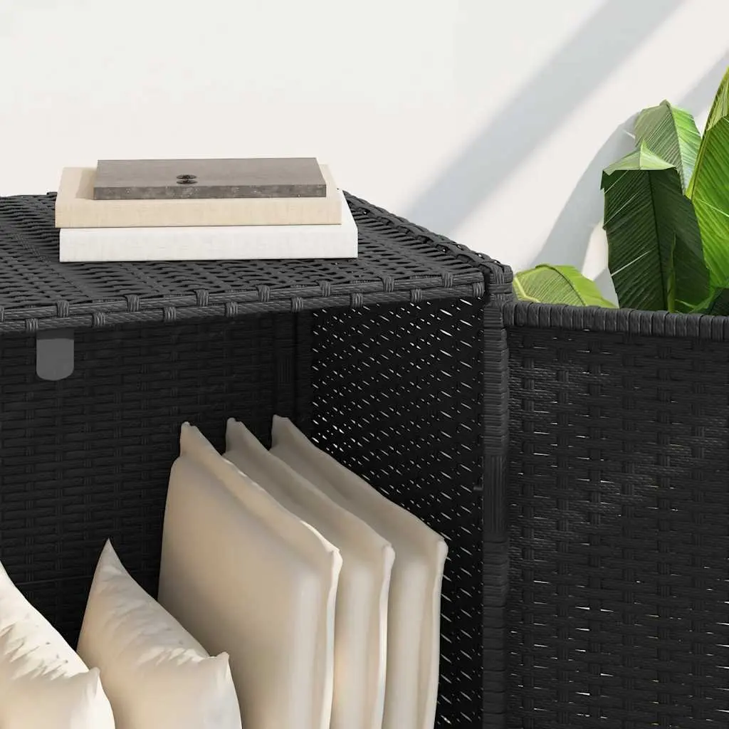 Garden Storage Cabinet Outdoor Organiser Box 83 x 45 x 76 cm Black Poly Rattan