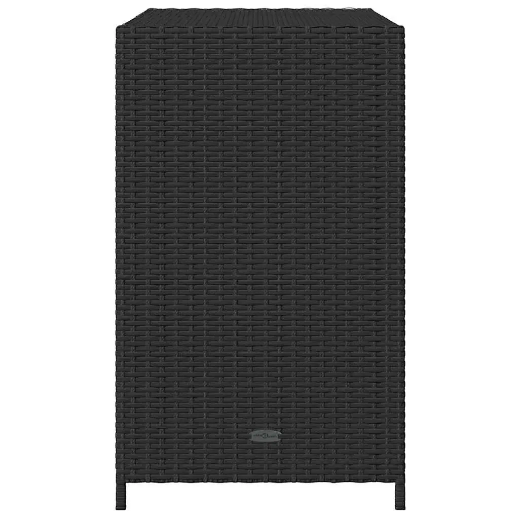 Garden Storage Cabinet Outdoor Organiser Box 83 x 45 x 76 cm Black Poly Rattan
