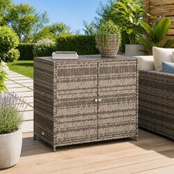 Reliable Grey Poly Rattan Garden Storage Solution