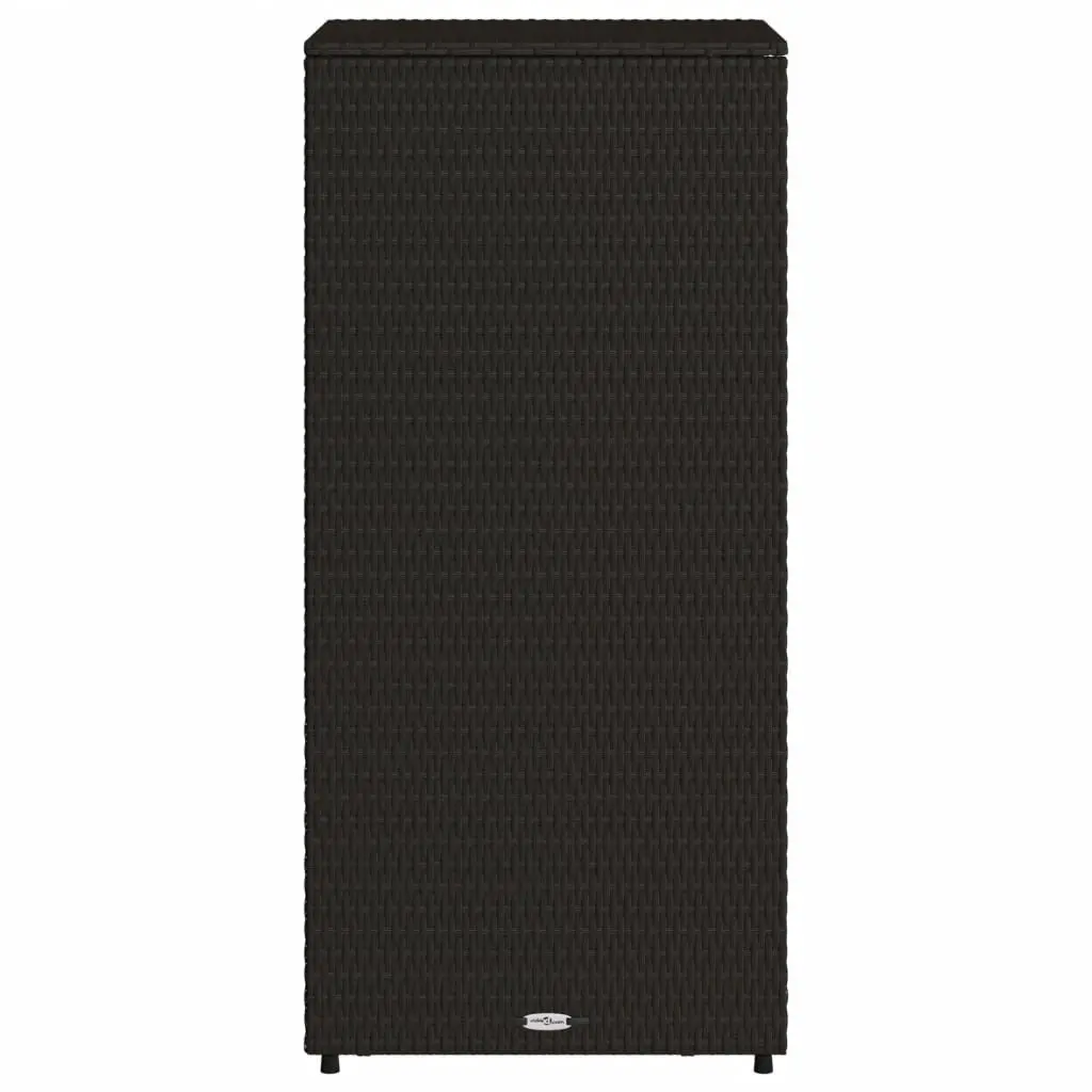 Garden Storage Cabinet Outdoor Poly Rattan Black 2 Shelves Drawer 50W x 55D x 115H cm