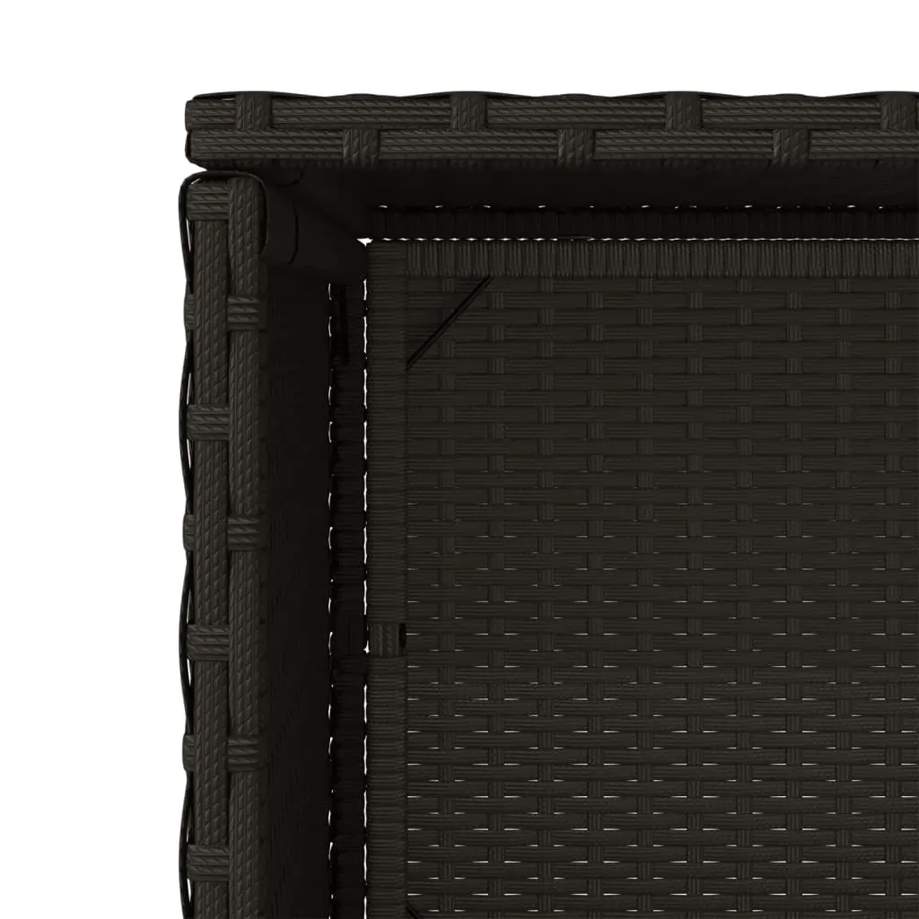 Garden Storage Cabinet Outdoor Poly Rattan Black 2 Shelves Drawer 50W x 55D x 115H cm
