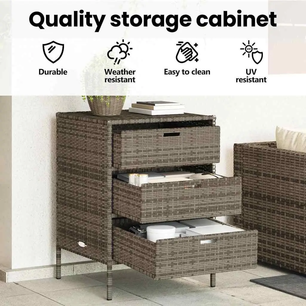 Garden Storage Cabinet with 3 Drawers