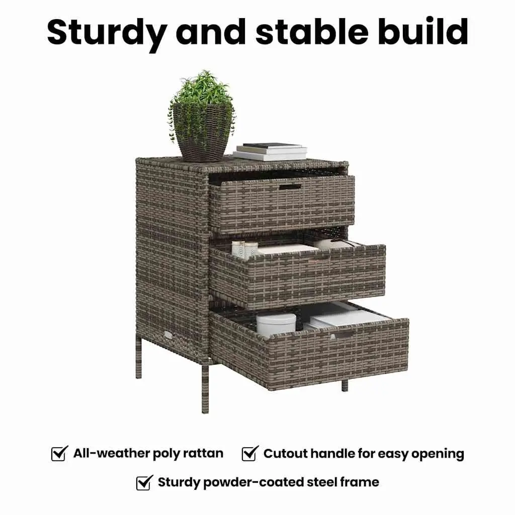 Garden Storage Cabinet with 3 Drawers