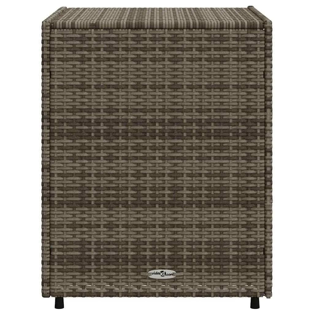 Garden Storage Cabinet Outdoor Poly Rattan Grey 3 Drawers