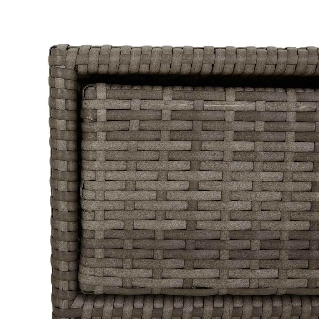 Garden Storage Cabinet Outdoor Poly Rattan Grey 3 Drawers