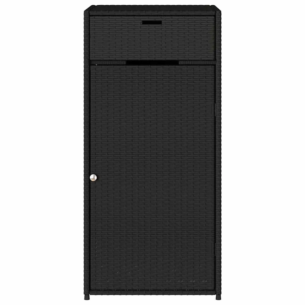 Garden Storage Cabinet Outdoor Poly Rattan Weatherproof Black 55x55x111 cm