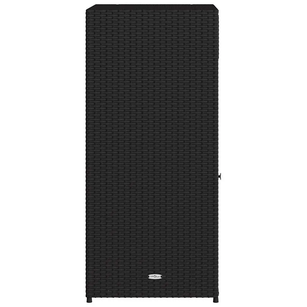 Garden Storage Cabinet Outdoor Poly Rattan Weatherproof Black 55x55x111 cm