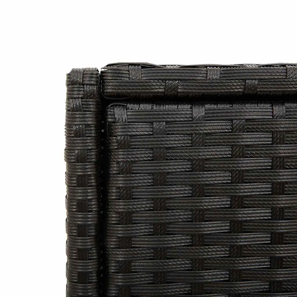 Garden Storage Cabinet Outdoor Poly Rattan Weatherproof Black 55x55x111 cm