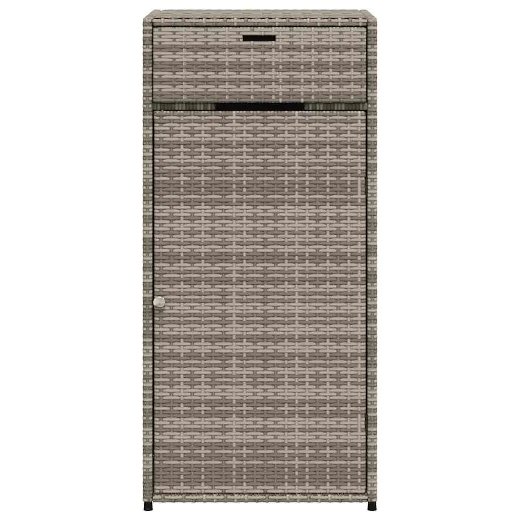 Garden Storage Cabinet Outdoor Grey PE Rattan Poly Storage Box 55 x 55 x 111 cm