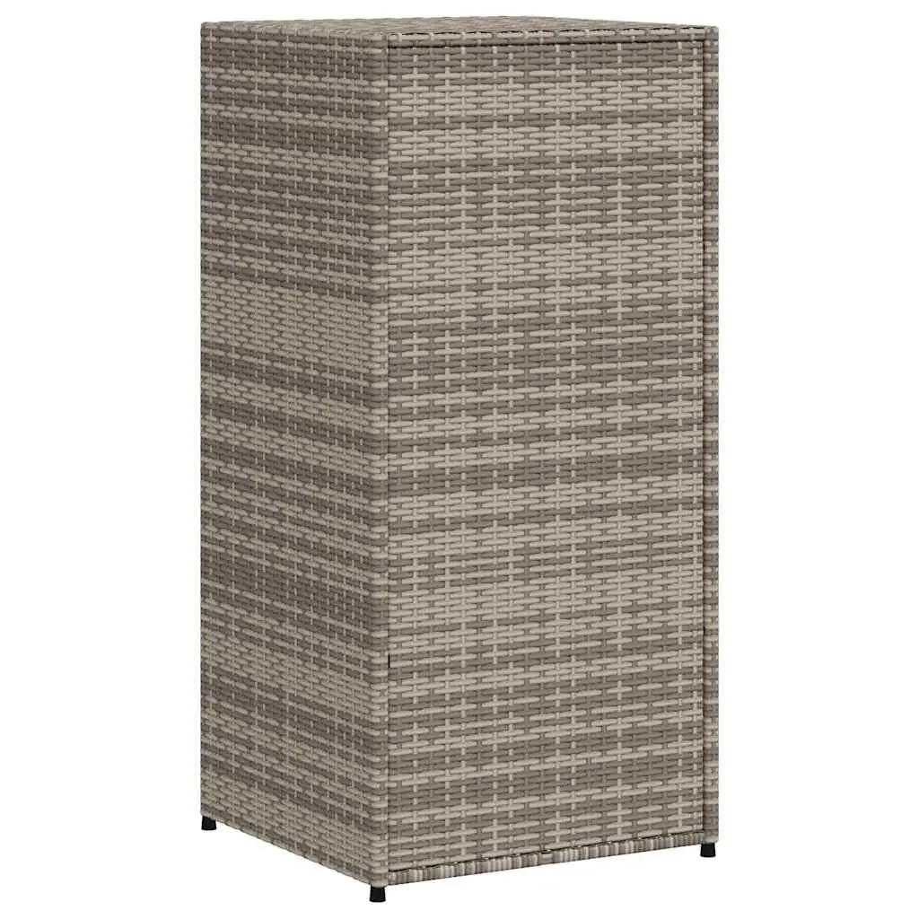 Garden Storage Cabinet Outdoor Grey PE Rattan Poly Storage Box 55 x 55 x 111 cm