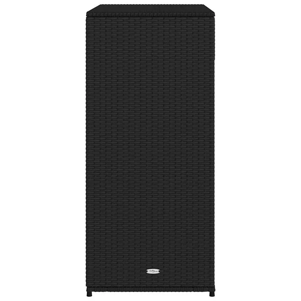 Garden Storage Cabinet Outdoor Poly Rattan Black Furniture Box Patio Balcony